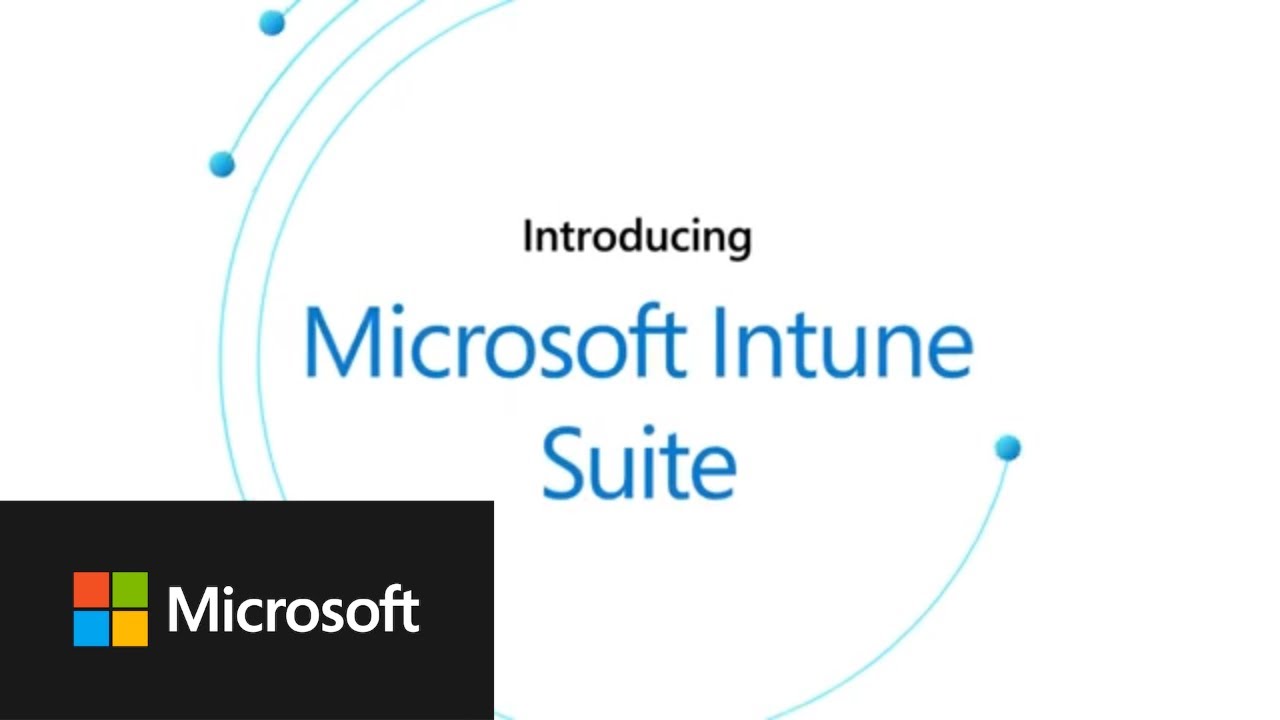 Introducing Microsoft Intune Suite text with modern circular design elements