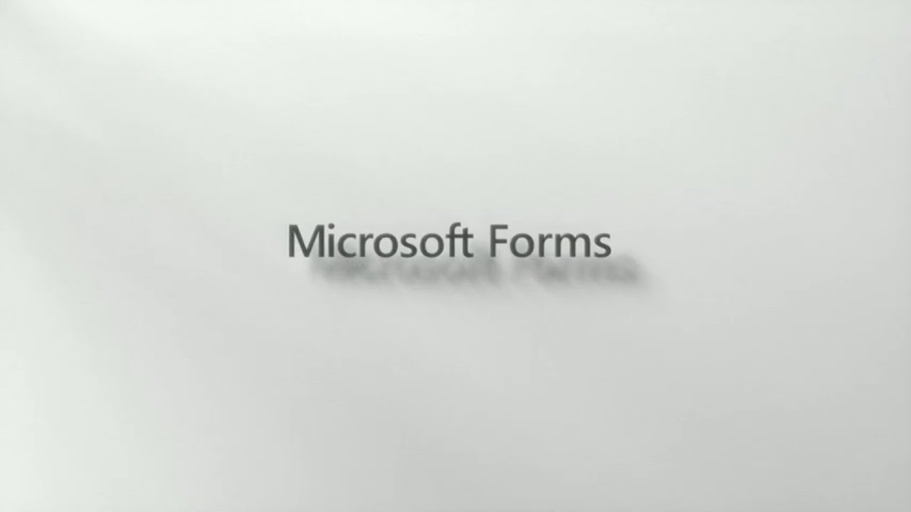 Microsoft Forms text on a clean, minimalist white background